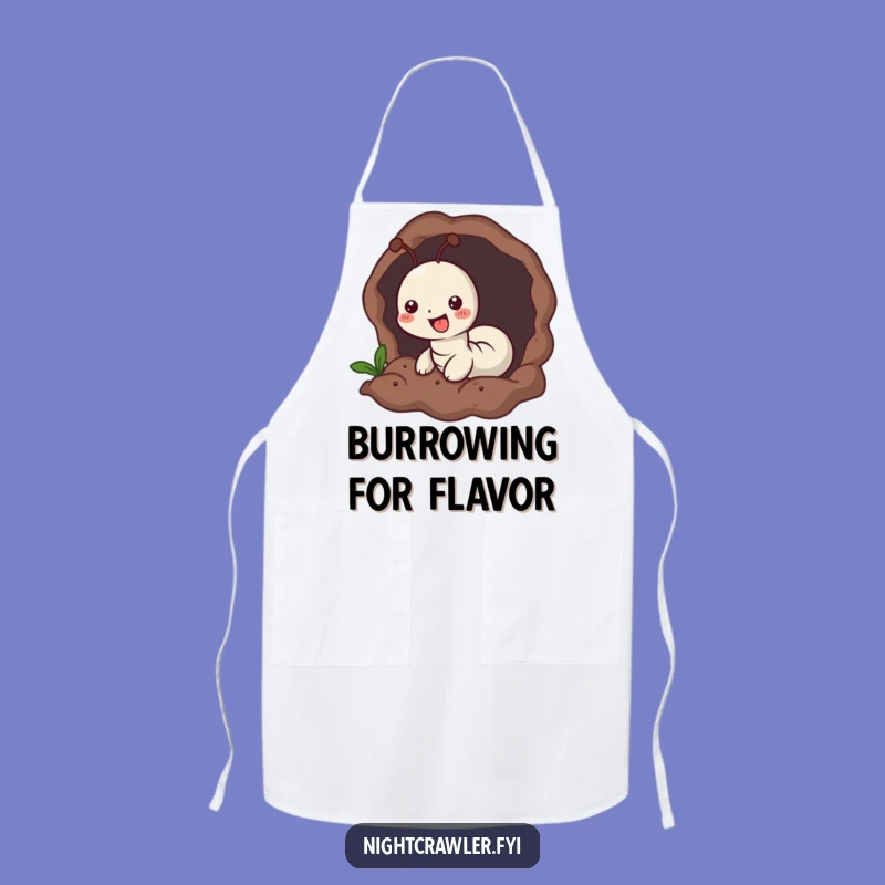 Funny Worm Burrowing Apron - Kitchen Worm Earth Digging Fun