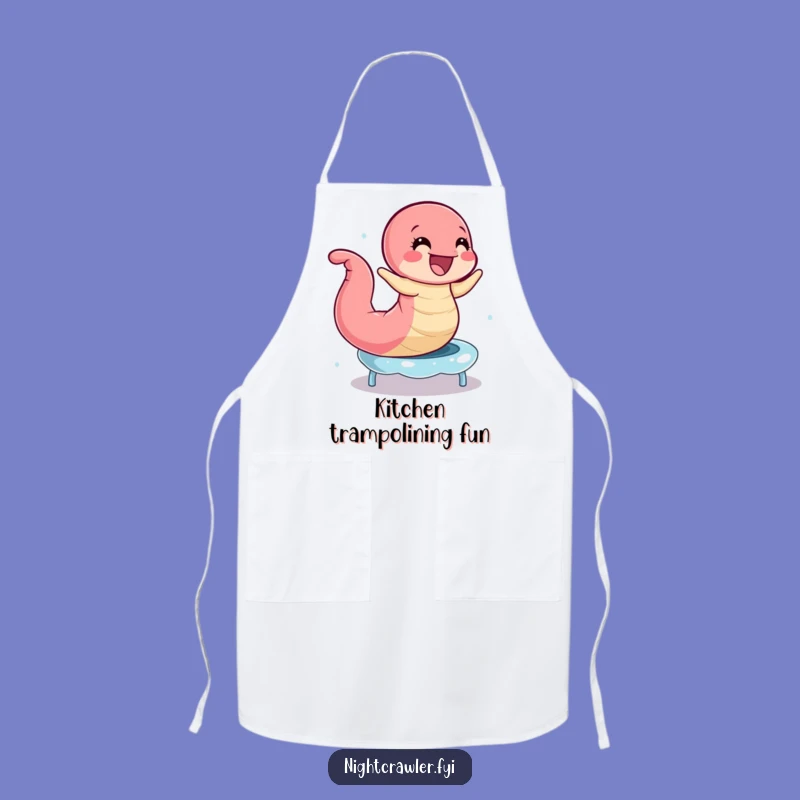 Funny Earthworm Trampoline Apron: Bouncing Chef Worm, Perfect Kitchen & Gift