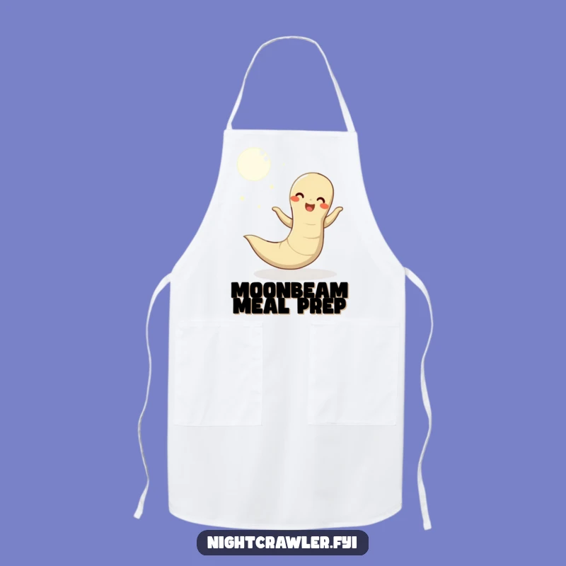 Funny Moonlit Dance Earthworm Apron: Cook Up Some Fun Tonight!