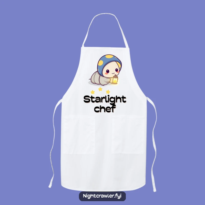 Funny Night Crawler Star Apron: Chef's Cosmic Culinary Gift