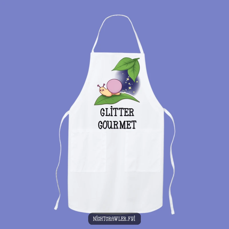 Funny Nighttime Snail Apron, Whimsical Character Cooking Accessory for Magical Cooks