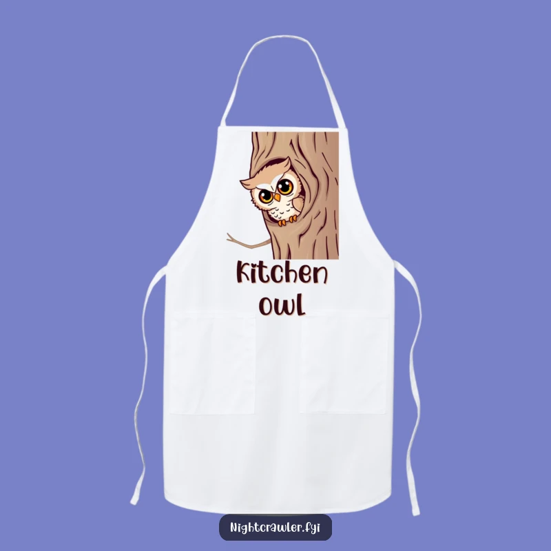 Funny Wise Words Apron: Owl Character Peek, Practical and Funny Gift for Cooks