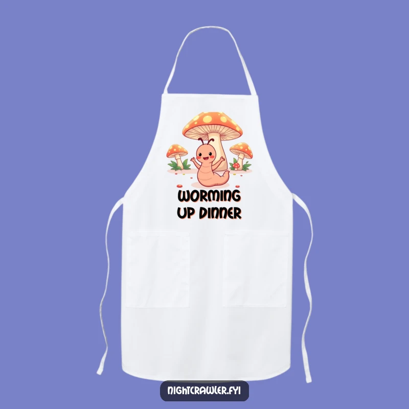 Funny Worm Dance Apron: Happy Under Toadstools Chef