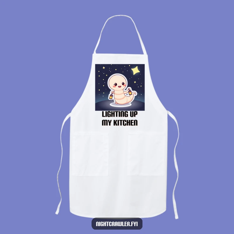 Funny Worm Lantern Apron: Cook with Cosmic Charm Funny Gift for Chefs