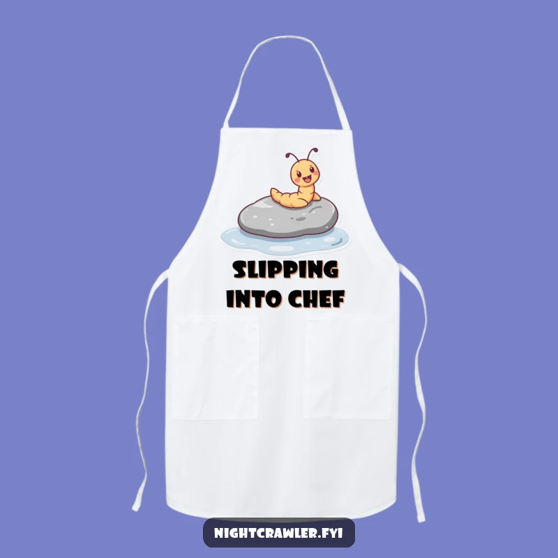 Funny Worm Sliding Apron - Kitchen Worm Pebble Slide Fun