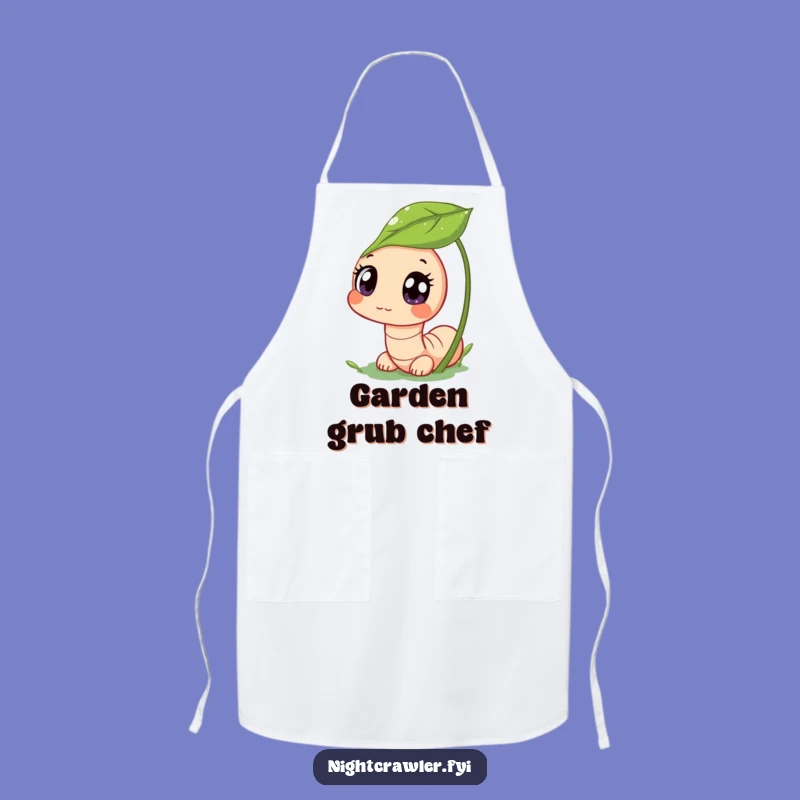 Funny Gardener's Helper Apron: Worm Character, Humorous Kitchen Funny Gift