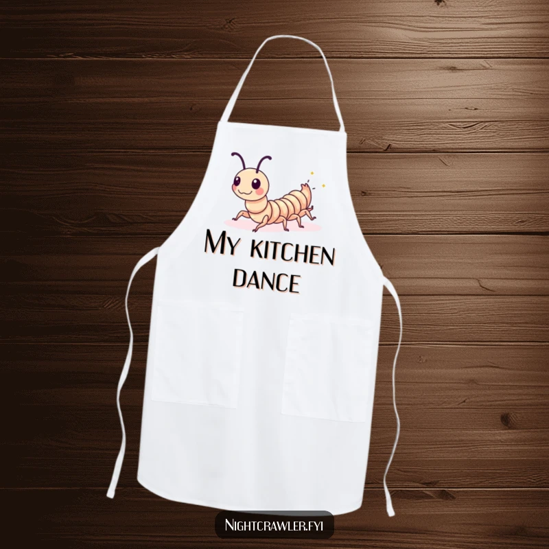 Funny Centipede Apron: A playful centipede wiggles with glowing spots, making this apron a fun and humorous kitchen accessory.