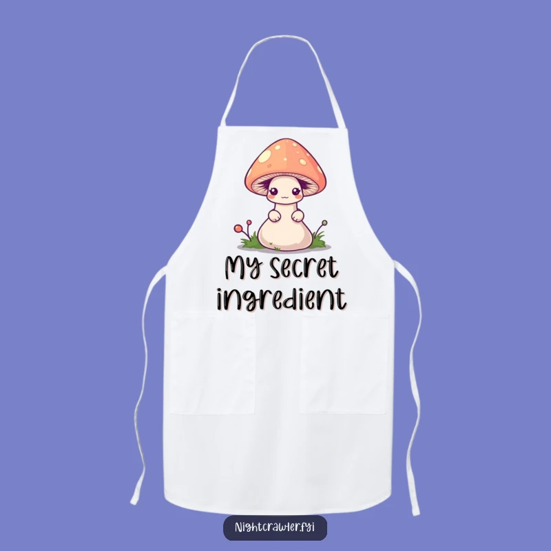Funny Shy Worm Mushroom Apron - Hilarious Kitchen Hideaway