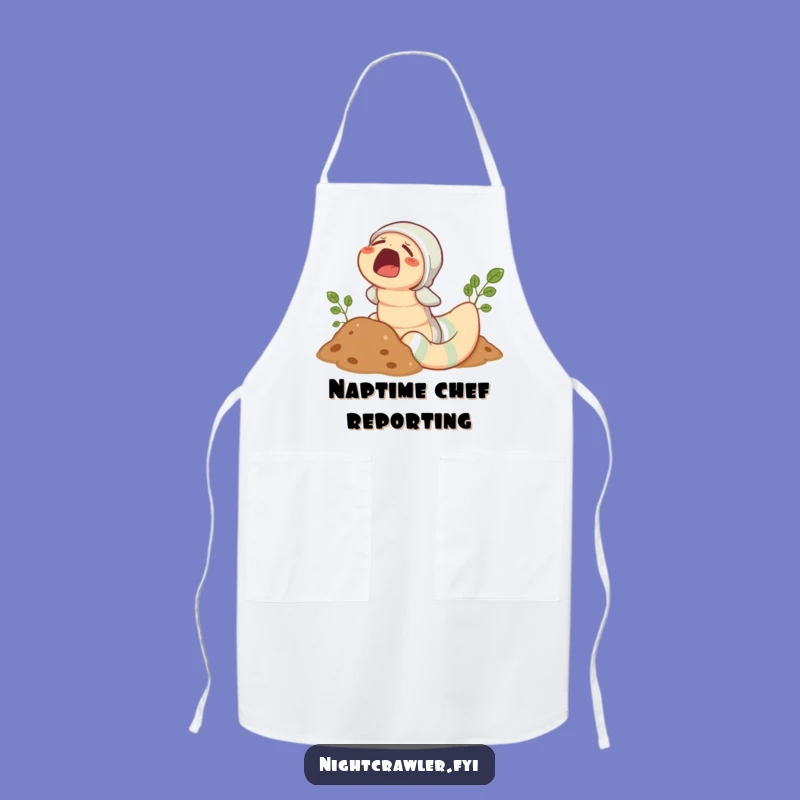 Funny Earthworm Pajama Apron: Yawning Cook Worm, Perfect Kitchen & Hilarious Gift