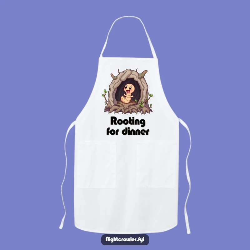 Funny Worm Explorer Apron - Chef Worm's Root Cave Culinary Adventure