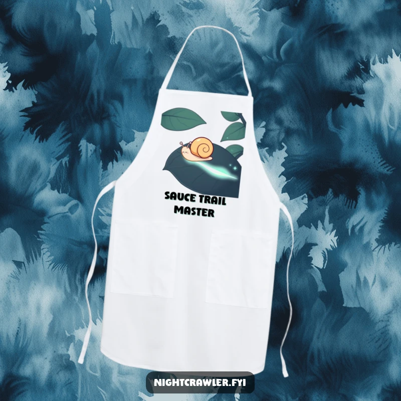 Funny Snail Apron: A happy snail's glowing phosphorescent trail decorates this apron, making cooking a funny, joyful experience.