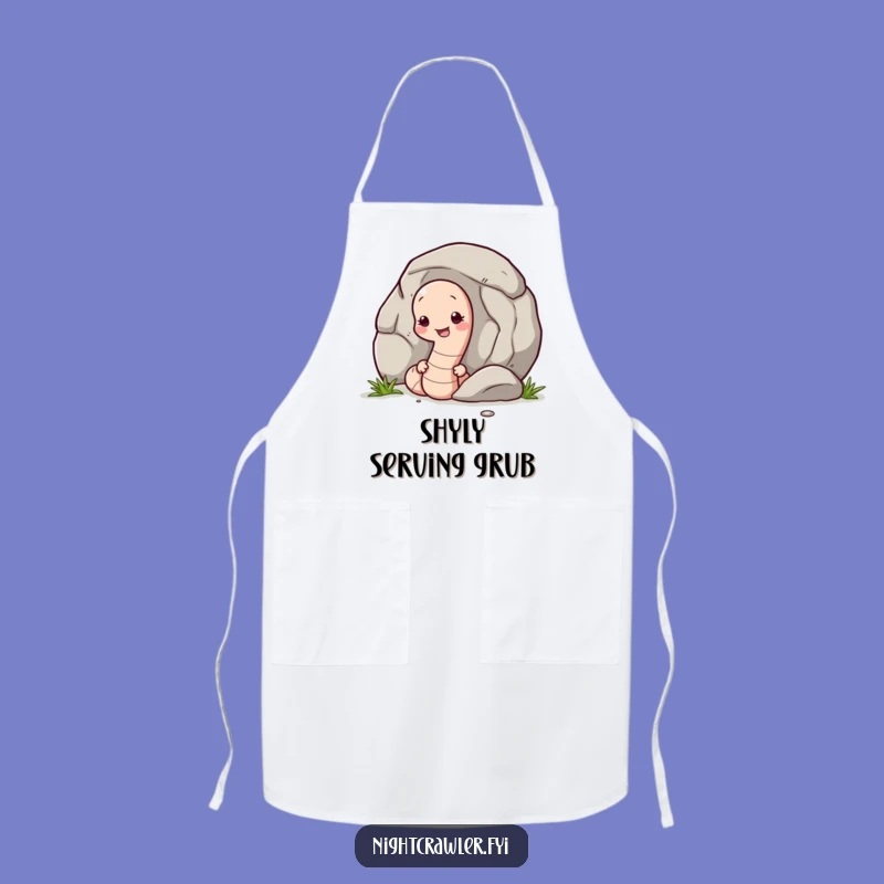 Funny Shy Earthworm Pebble Apron: Cook with Gentle Charm