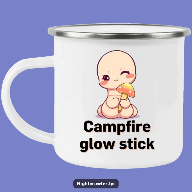 Funny Worm Winking Camping Mug - Adventure Worm Mushroom Magic Sipper