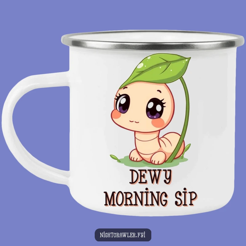 Funny Campfire Critter Mug: Worm, Dewy Leaf, Outdoor Funny Gift