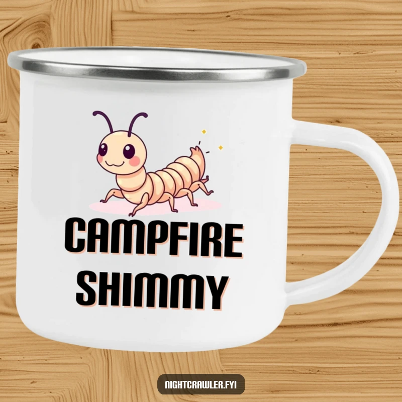 Funny Centipede Camping Mug: A playful centipede wiggles with glowing spots, adding humor to this durable mug for outdoor adventures.
