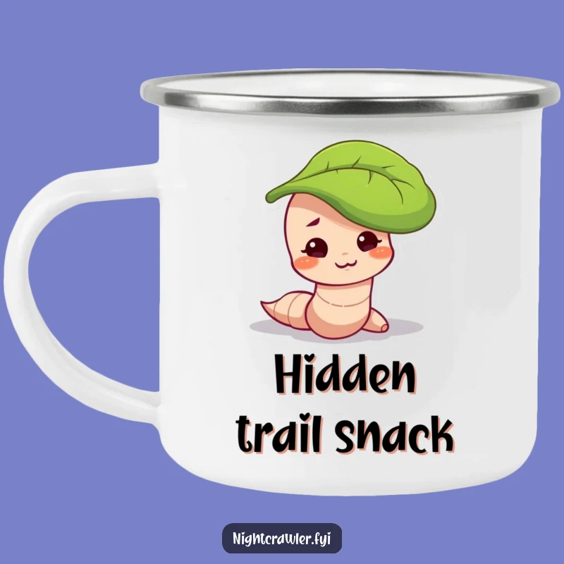 Funny Mischievous Worm Camping Mug: Leafy Hideout, Campfire Fun, Outdoor Funny Gift