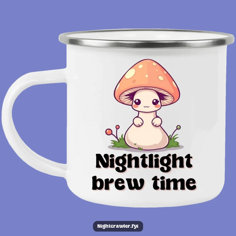 Funny Shy Worm Mushroom Camping Mug - Adventure-Ready Wonder