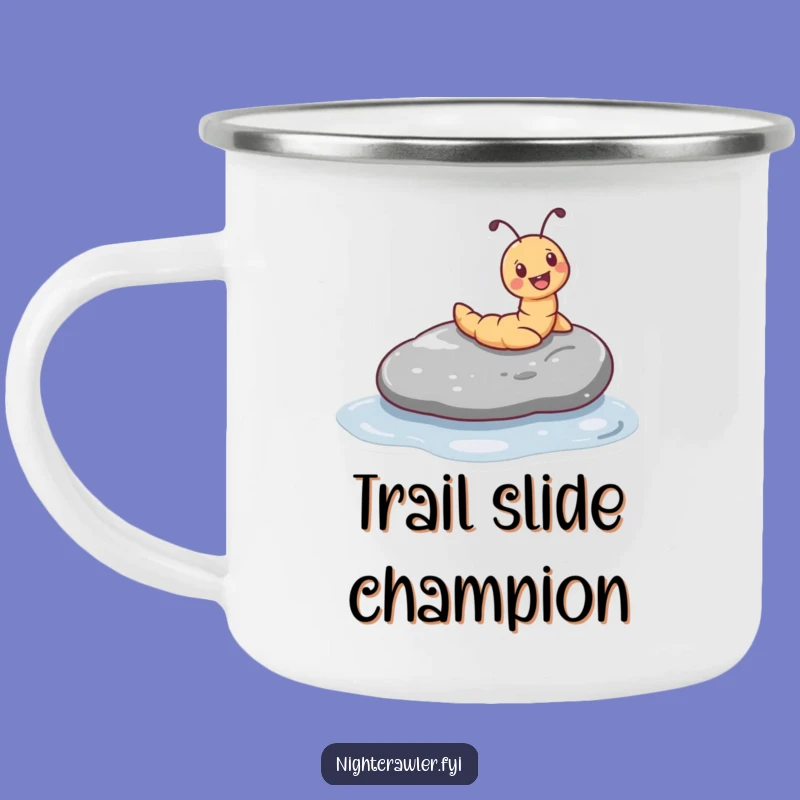 Funny Worm Sliding Camping Mug - Adventure Worm Pebble Slide Sipper
