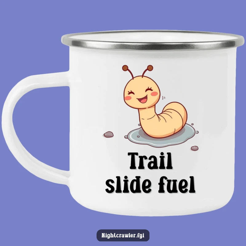 Funny Worm Sliding Pebble Camping Mug: Adventure Fuelled by Grins