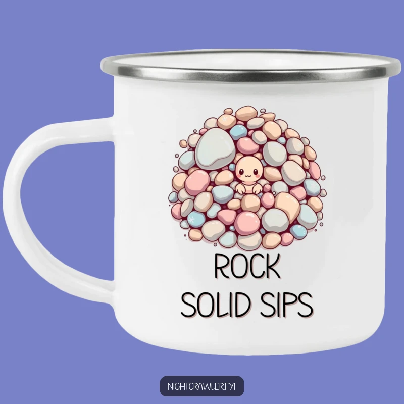 Funny Worm & Sparkle Camping Mug - Campfire Charm and Humor