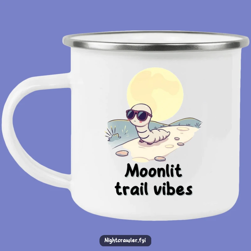Funny Moonlit Worm Camping Mug: Cool Campfire Vibes, Outdoor Funny Gift