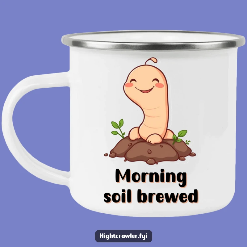 Funny Earthworm Camping Mug: Garden Grin Adventure - Hilarious Outdoor Gift