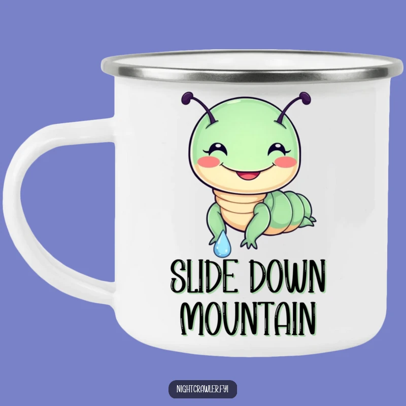 Durable Funny Night Crawler Dewdrop Slide Camping Mug: Cheerful Character Adventure