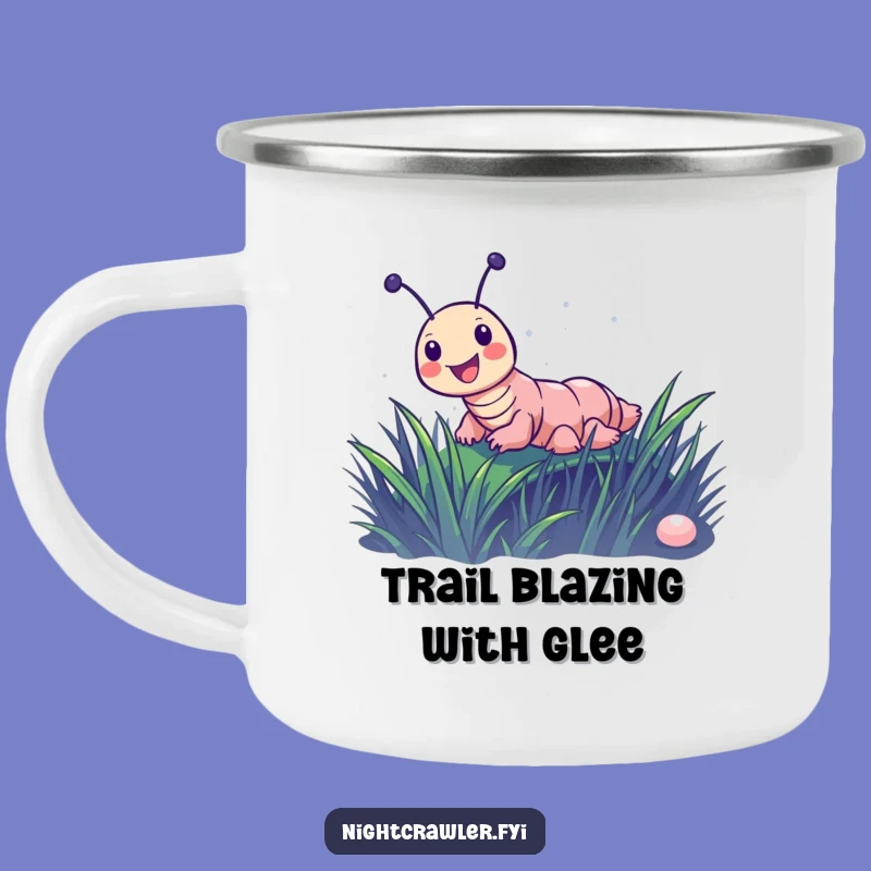 Funny Night Crawler Camp Mug: Joyful Character Outdoors, a Rugged Funny Gift.