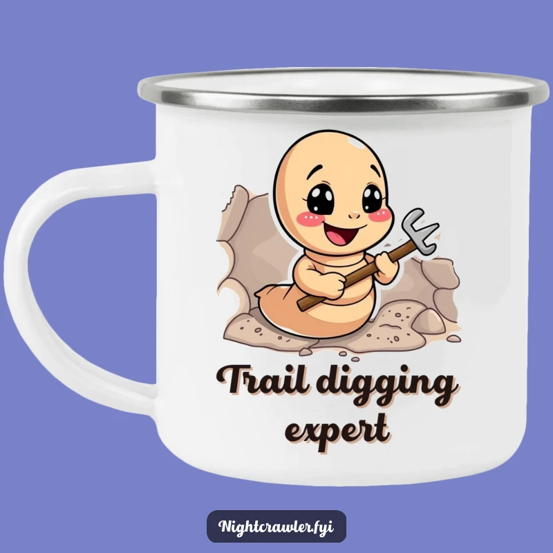 Funny Earthworm Digger Camping Mug: Tunneling Worm Outdoors, Perfect Camp & Gift