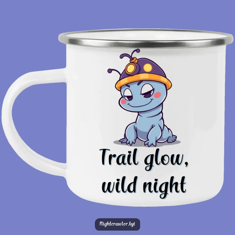 Adventure-Ready Funny Night Crawler Camping Mug with Glowing Hat - Mischievous Camp Buddy, Perfect Funny Gift