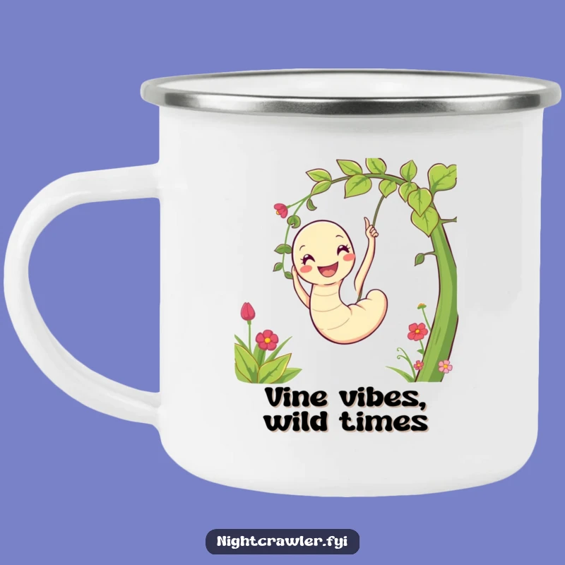 Funny Worm Camping Mug: Outdoor Garden Swinging Character, Adventure Gift