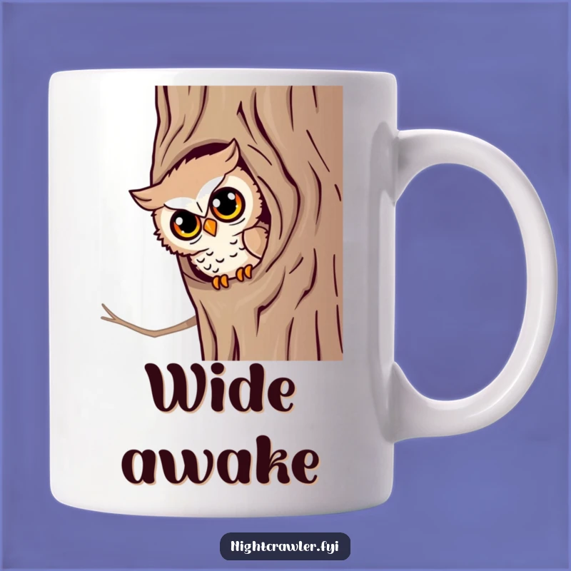 Funny Owl Peek Mug: Wise Character's Gaze, Perfect Funny Gift for Night Owls & Bookworms