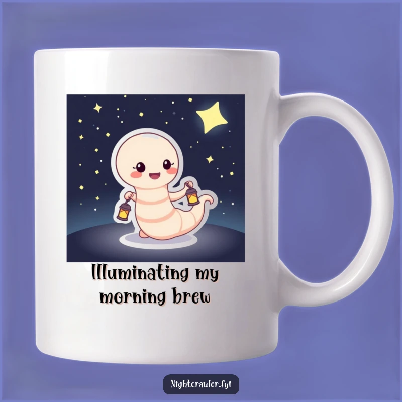 Funny Worm Lantern Mug: A Starry Night Adventure Funny Gift for Dreamers