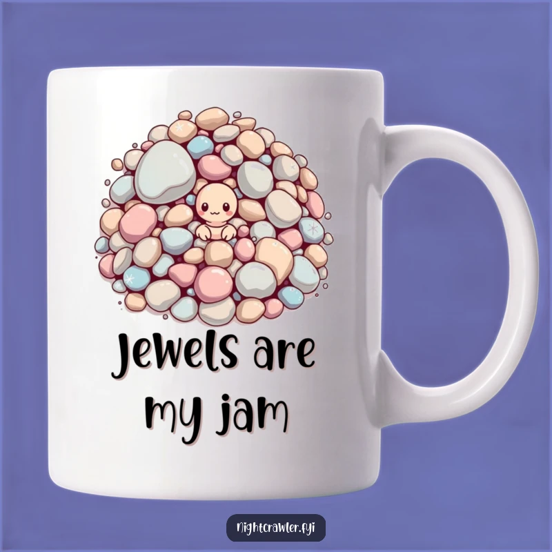 Funny Worm & Sparkle Mug - A Quirky Gift for Gem Lovers