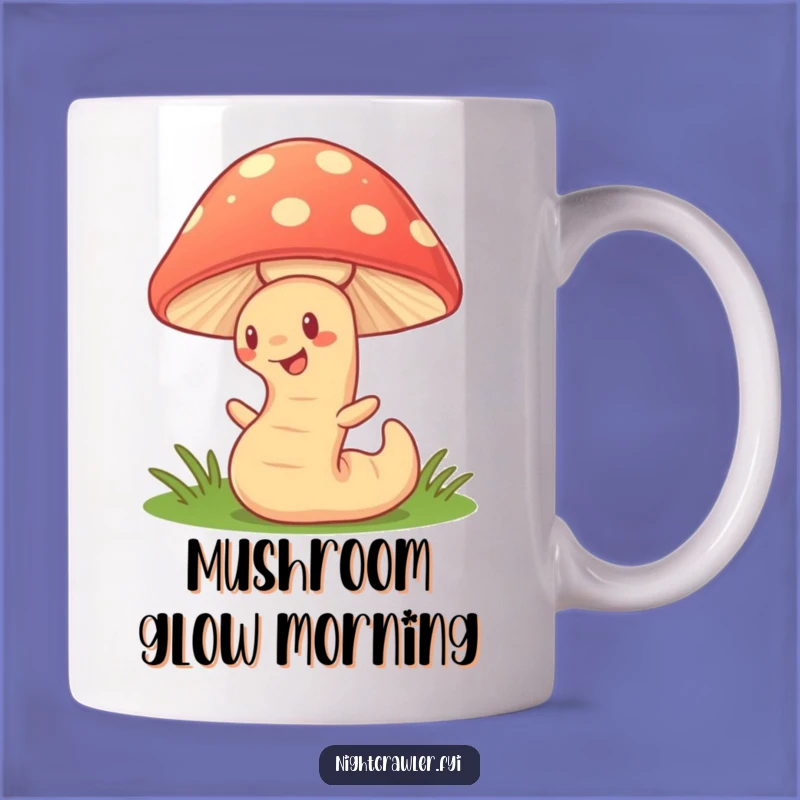 Funny Earthworm Glow Mug, Whimsical Character Gift for Undergrowth Admirers