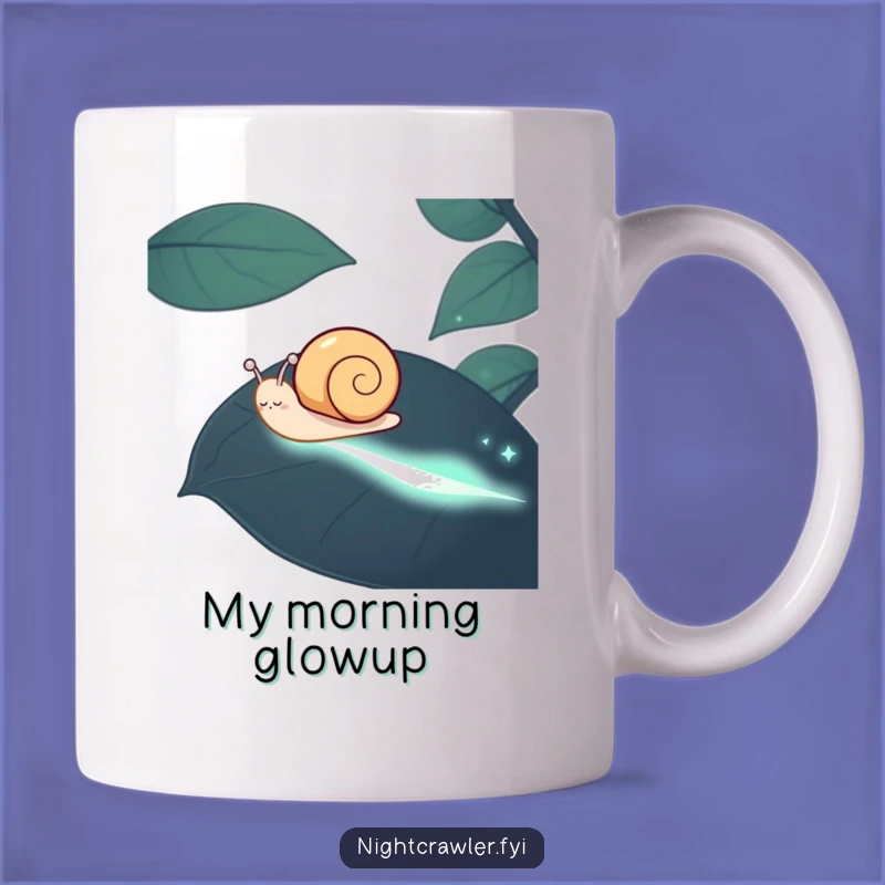 Funny Snail Glow Mug: A Happy Critter's Luminous Trail Makes a Perfect Funny Gift