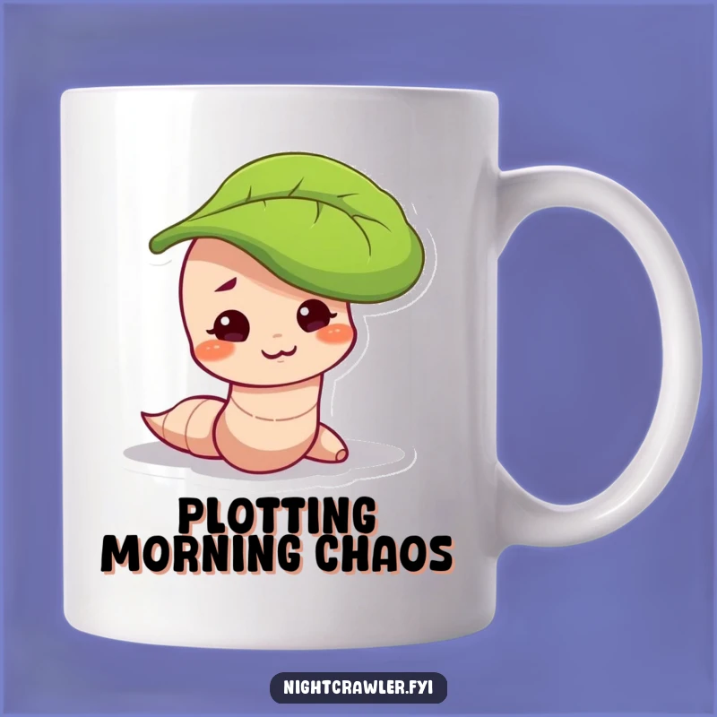 Funny Mischievous Worm Mug: Sneaky Peek, Leafy Secret, Perfect Funny Gift