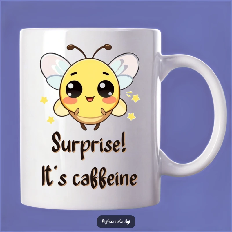 Funny Surprise Firefly Mug: Playful Character's Blink, a Perfect Funny Gift.