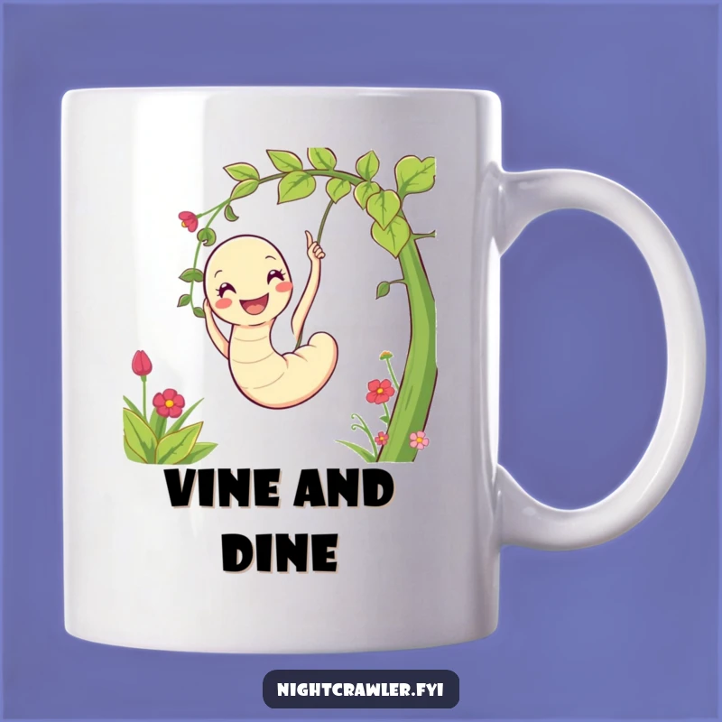 Funny Garden Worm Mug: Happy Swinging Character, Perfect Gift for Nature Lovers