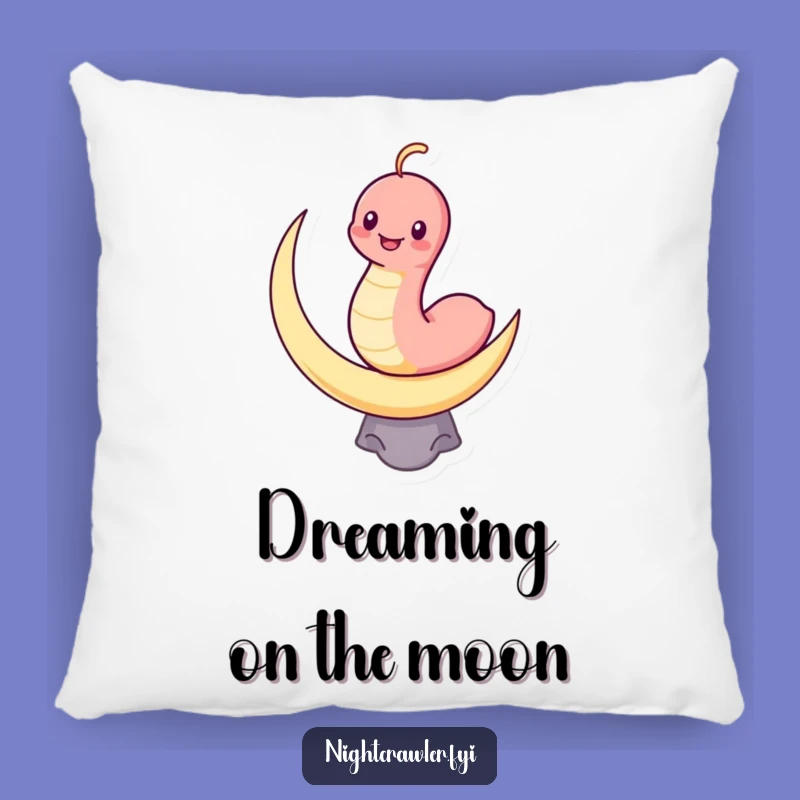 Funny Kawaii Worm Pillow: Grinning Moon Balancer Comfort