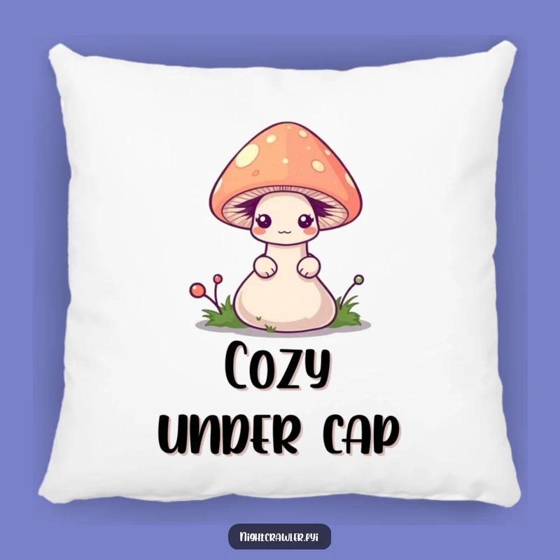 Funny Shy Worm Mushroom Pillow - Comfy & Hilarious Accent