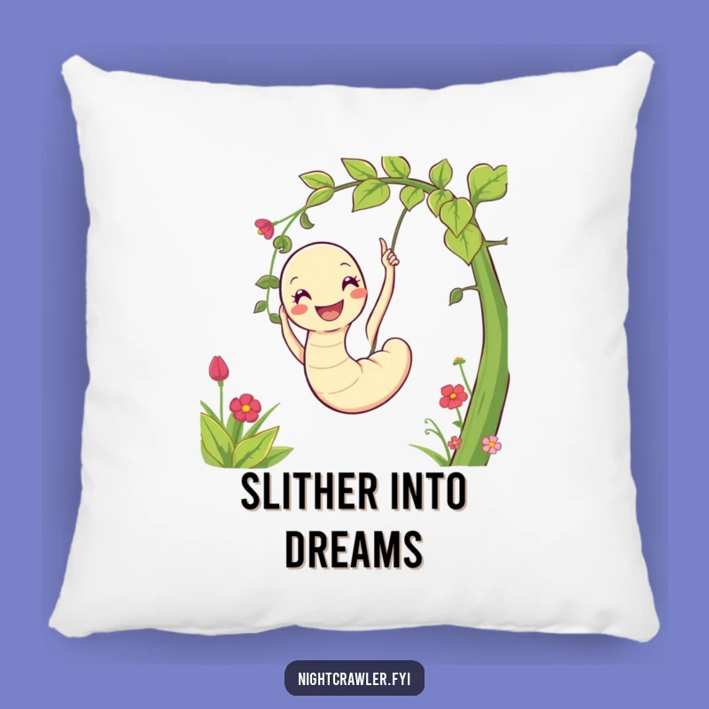 Funny Worm Pillow: Cozy Garden Swinging Character, Comfy & Humorous Decor Gift