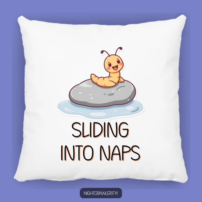 Funny Worm Sliding Pillow - Cozy Worm Pebble Slide Comfort Accessory