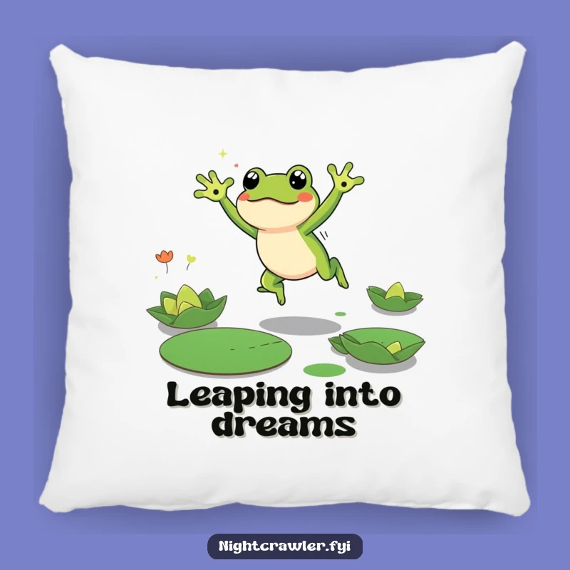Funny Frog Pillow: Cozy Leaping Character, Dark Lily Pad Comfort, Perfect Funny Gift