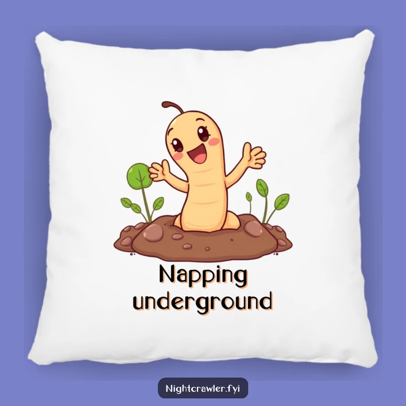 Funny Waving Earthworm Pillow - Cozy Comfort with a Garden Hello