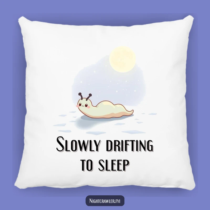Funny Moonlit Slug Pillow: Cute Character's Comfort, a Soft Funny Gift.