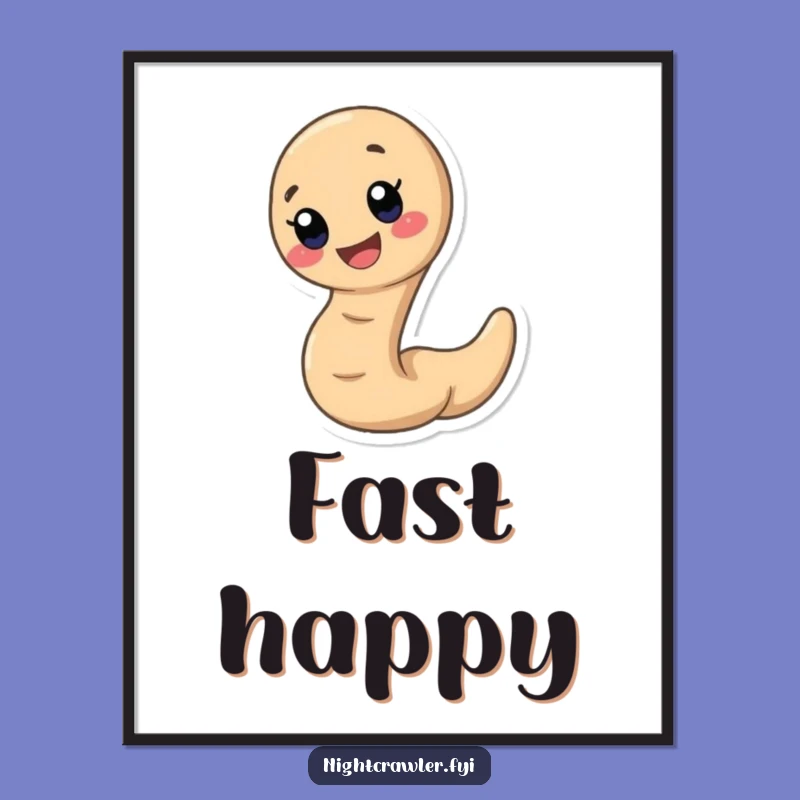 Funny Earthworm Digital Art - Speedy Happy Smile Decor