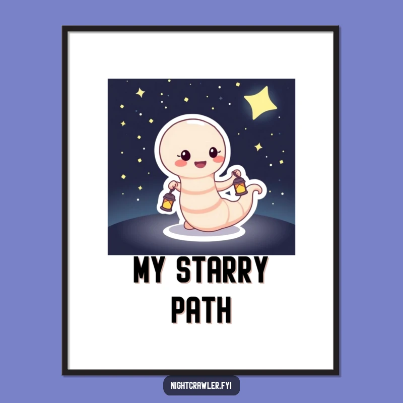 Funny Worm Lantern Digital Print: Instant Wall Art Funny Gift for Decor