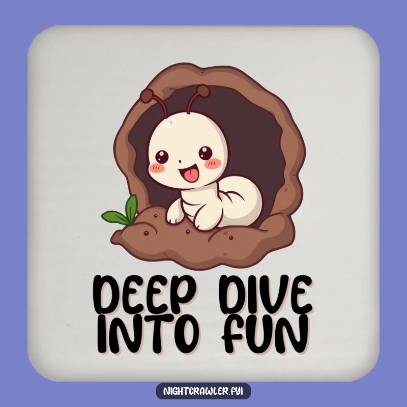 Funny Worm Burrowing Drink Coaster - Protect Surfaces Worm Earth Style