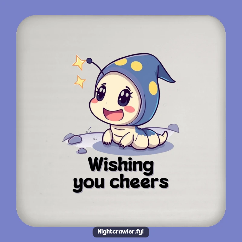 Funny Coaster Set: Night Crawler's Shooting Star Surprise for Tables